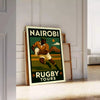 magnifique vintage matchs emblématiques Nairobi poster art déco captivant une touche unique décoration affiche rugby dimensions idéales 50x70 cm disponibles A4 A0