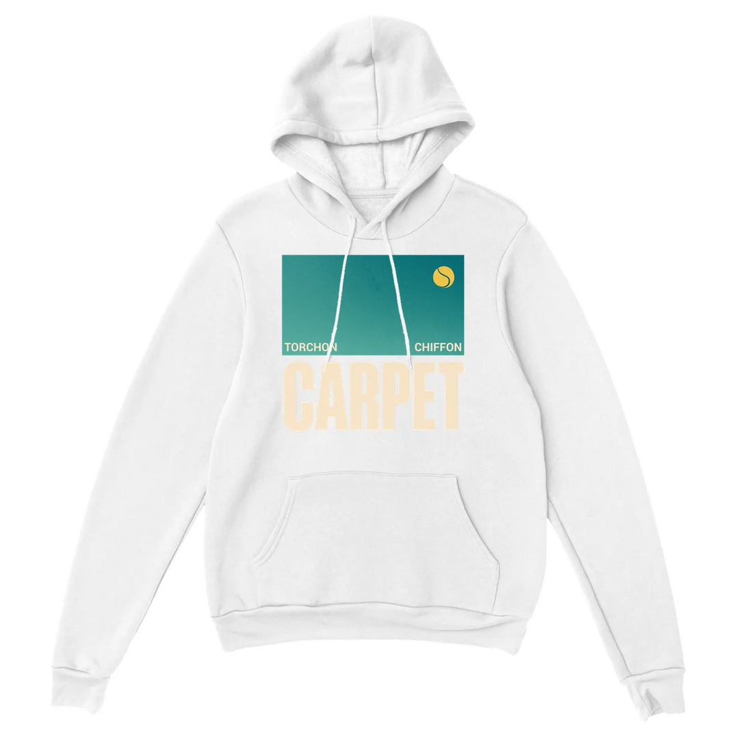 Sudadera unisex Torchon Chiffon Carpet Tennis, suave mezcla de algodón y poliéster, con capucha forrada, bolsillo frontal y p