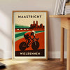 captivante cyclisme Maastricht teintes vibrantes rouge orange passionnés vélo paysages néerlandais poster dimensions 50x70 cm disponibles A4 A0