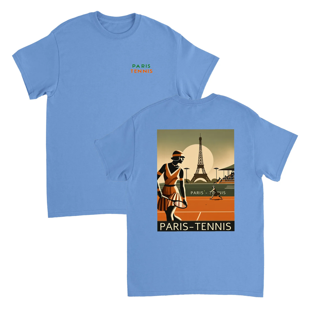 Tennis T-shirt med stilren design inspirerad av Paris, perfekt för tennisälskare. Finns i storlekarna S till XXL