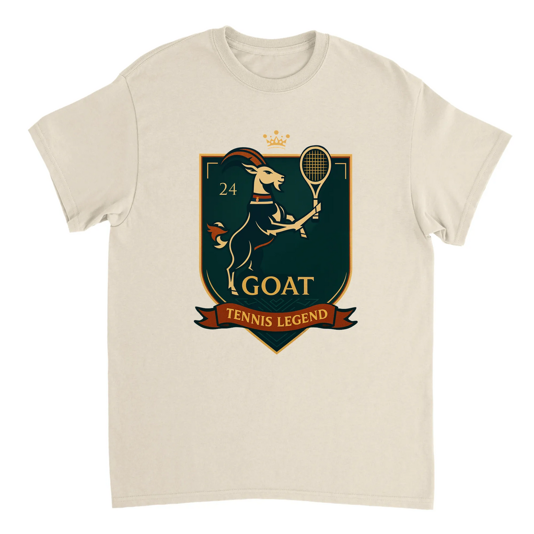 Camiseta exclusiva "Tennis GOAT Nole" para fãs de Novak Djokovic, confeccionada em algodão de alta qualidade para conforto e