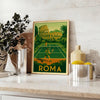 Affiche captivante Rome Jungle Tennis teintes vibrantes jaune gris espace voyage évasion œuvre unique disponible 50x70 cm décoration A4 60×80 A0