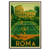 Affiche captivante Rome Jungle Tennis teintes vibrantes jaune gris espace voyage évasion œuvre unique disponible 50x70 cm décoration A4 60×80 A0