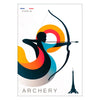 spirit Paris Olympics stunning archery poster perfect piece wall art sports fans vibrant print ideal gift sizes A4 cm A0 space Olympic artwork
