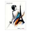 essence fencing Paris Olympics stunning poster wall art thoughtful gift print flair space sport city magic artwork frame style