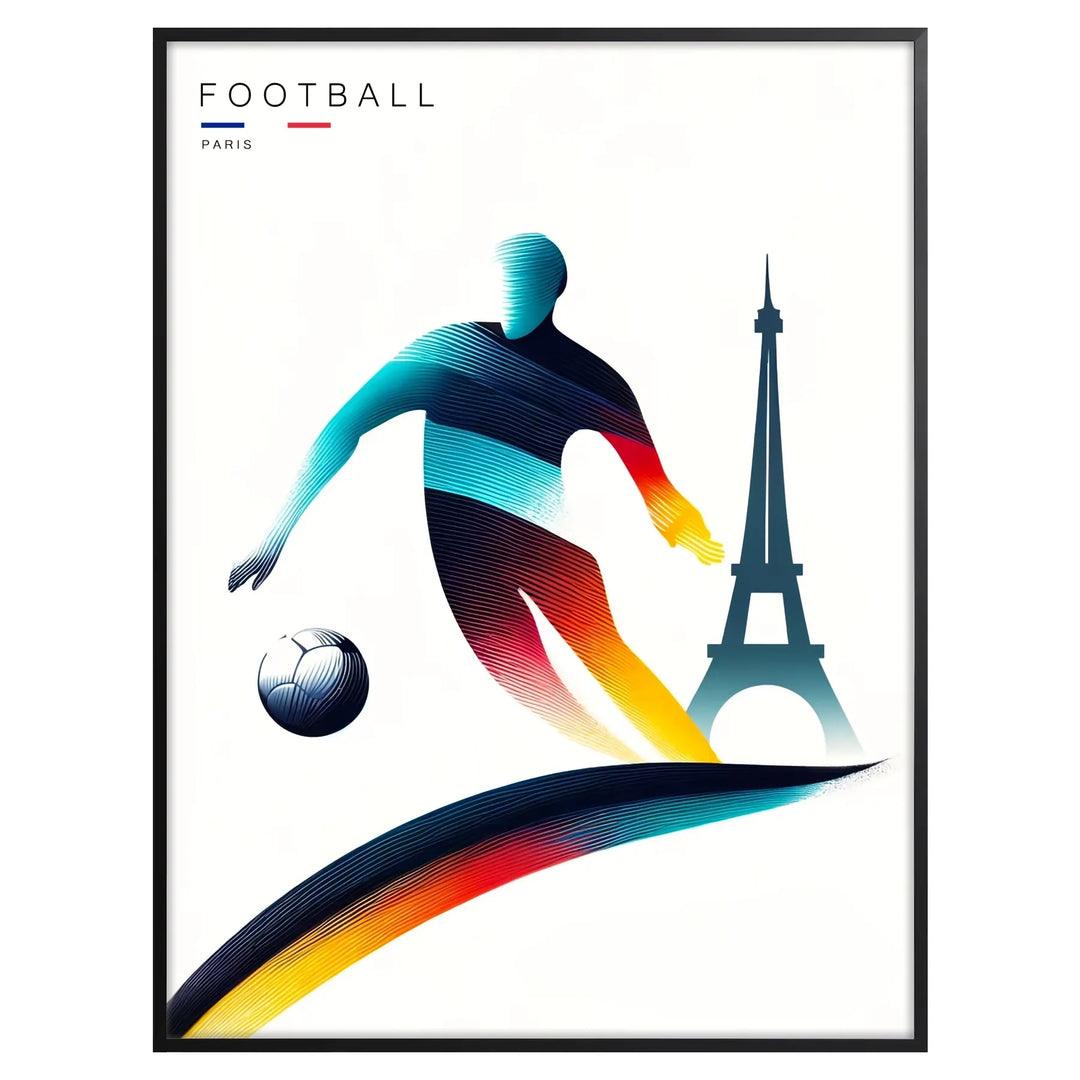 football soccer print poster paris poster eiffel tower