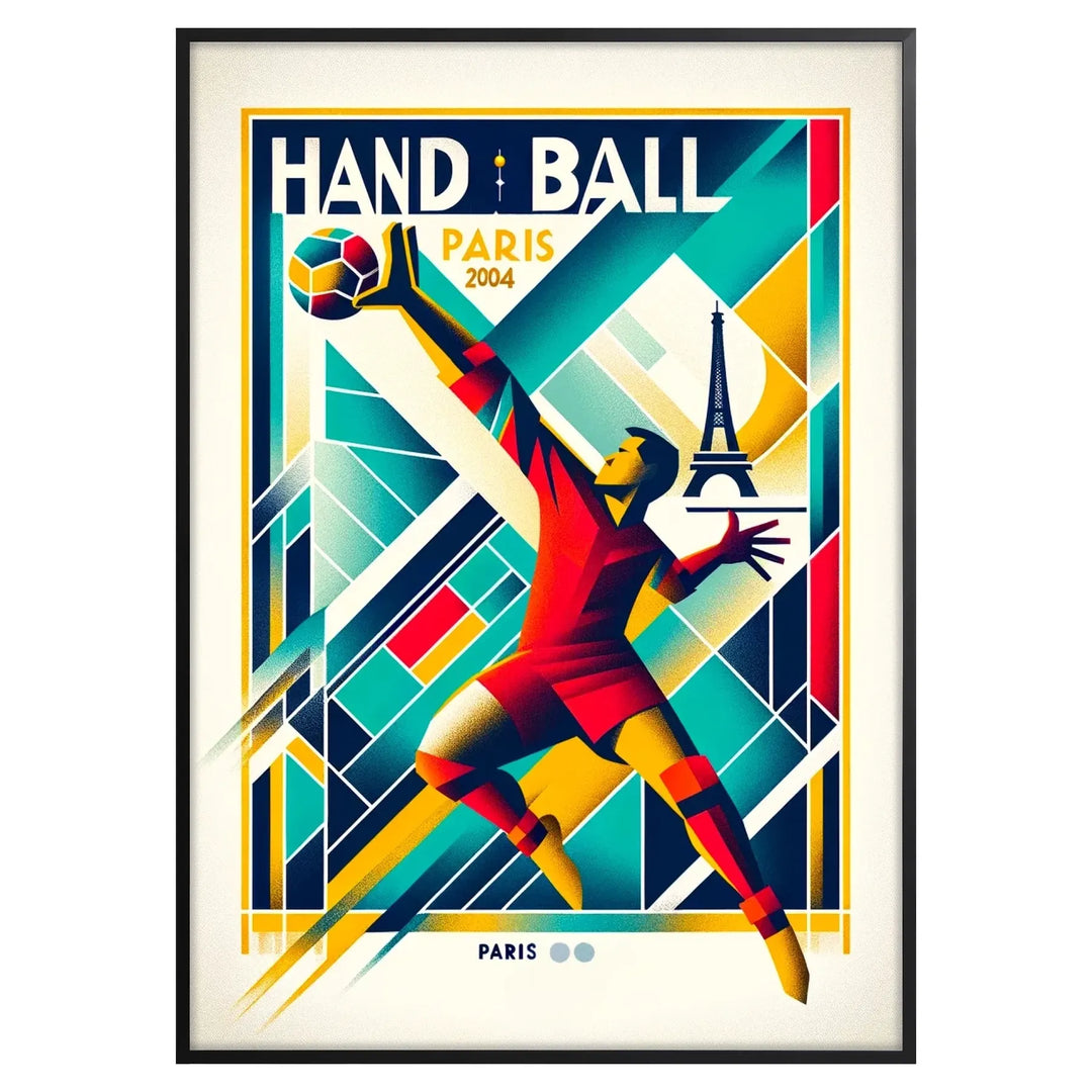 handball print poster paris poster eiffel tower