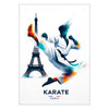 vibrant Olympics Paris Poster karate heart stunning wall art perfect gift sports lovers touch dynamic artwork space unframed formats ideal decor style