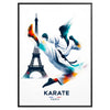 vibrant Olympics Paris Poster karate heart stunning wall art perfect gift sports lovers touch dynamic artwork space unframed formats ideal decor style