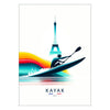 Affiche artistique JO 2024 kayak Paris cadeau décoration murale esprit olympique élégance parisienne formats A4 cm 60×80 A0