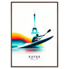 Affiche artistique JO 2024 kayak Paris cadeau décoration murale esprit olympique élégance parisienne formats A4 cm 60×80 A0
