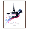 excitement Paris Olympics stunning swimming poster home office vibrant wall art ideal gift sports enthusiasts various sizes A4 cm A0