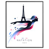 excitement Paris Olympics stunning swimming poster home office vibrant wall art ideal gift sports enthusiasts various sizes A4 cm A0