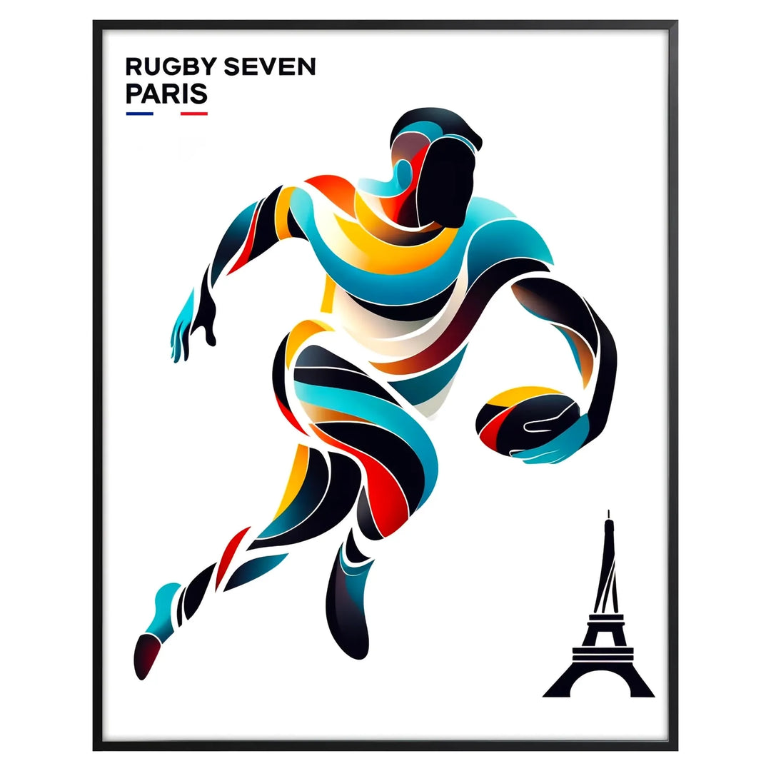 rugby print poster paris poster eiffel tower