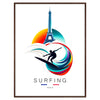 excitement 2024 Paris Olympics vibrant surfing poster wall art unique gift stunning print Parisian flair athletic adventure framed frameless version artwork