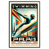 excitement 2024 Paris Olympics stunning swimming poster vibrant wall art perfect gift sports enthusiasts collectors space captivating print sizes A4 cm A0