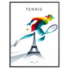 Œuvre d'art classique sur le tennis à Paris mettant en valeur l'atmosphère de Paris et de Roland Garros