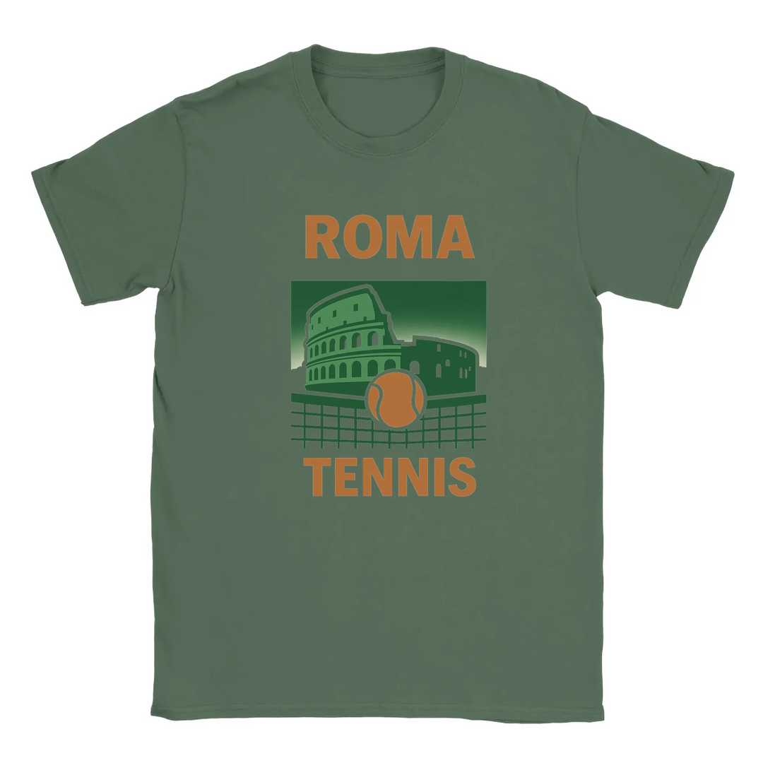 T-shirt T exclusif thème tennis Rome parfait passionnés style sport design unique capture élégance italienne énergie court une tenue décontractée sportive tailles SML XL XXL