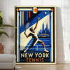 space stunning New York tennis poster dynamic design bold black vibrant orange sports enthusiast eye piece dimensions today unframed options available style