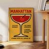 Affiche captivante thème cocktail Manhattan couleurs rouge noir espace style élégance intérieur disponibles cm A0