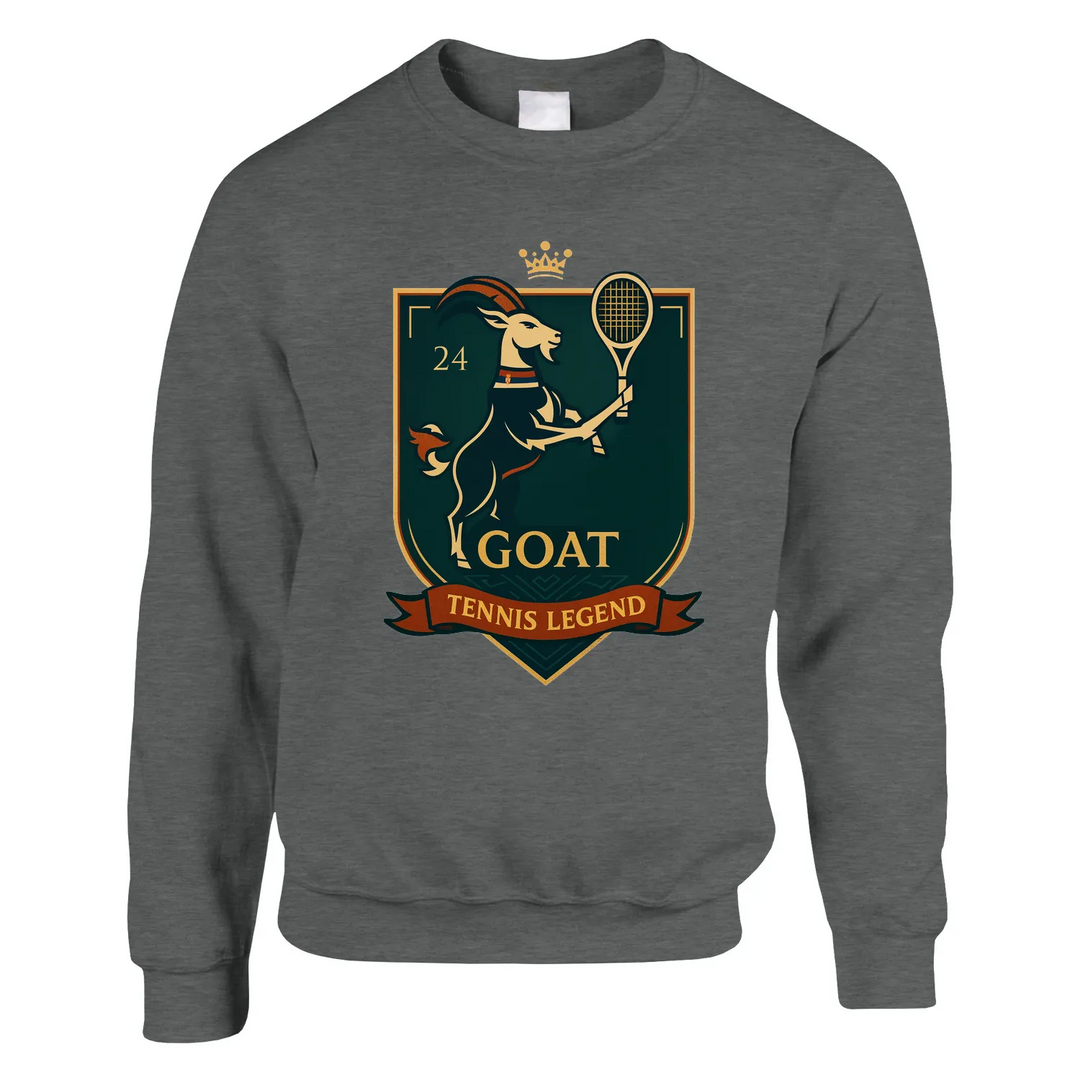Maglione Tennis GOAT Nole, unisex, in cotone e poliestere, morbido e resistente, taglio classico e confortevole