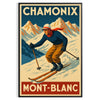 stunning Ski Chamonix Mont Blanc poster vibrant brown red hues dimensions perfect touch alpine adventure space eye piece available