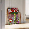 Affiche captivante Mushroom Japanese 2 un chef - œuvre visuel nuances noir vert décoration Zen nature version préférences
