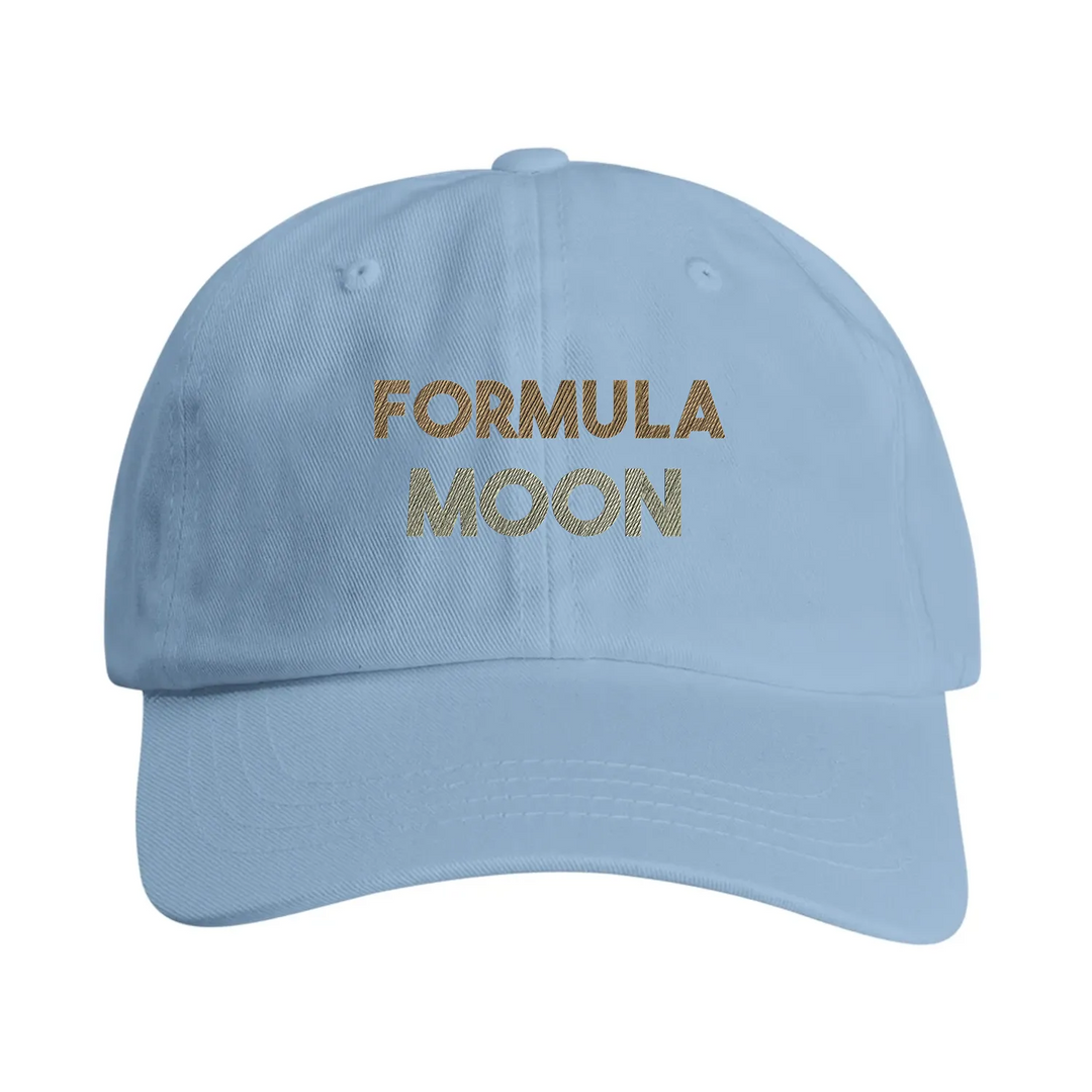 Gorra vintage bordada con motivo luna Formula 1, perfil bajo sin estructura