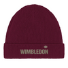 100%オーガニックコットン製のウィンブルドンテニス刺繍ビーニー。軽量で通気性があり、快適さとスタイルを両立。