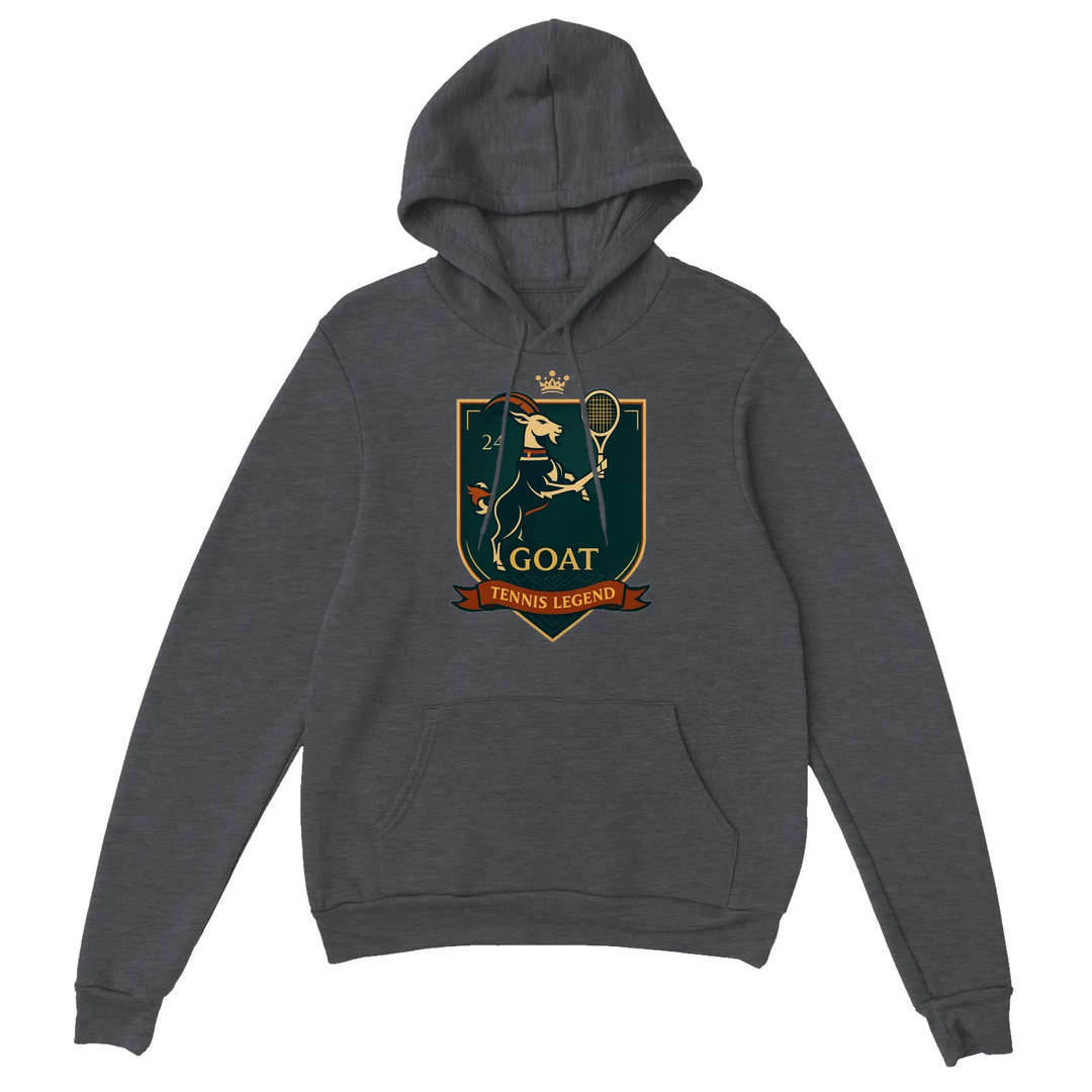 Hoodie Tennis GOAT Nole ar mīkstu audumu, kapuci un priekšējo kabatu, ideāls komfortam un stilam