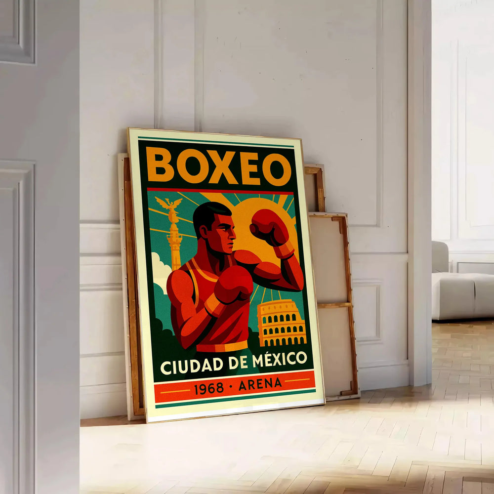 intensity striking Mexico poster bold red black colors enthusiasts sports fans space dynamic artwork dimensions cm A4 A0