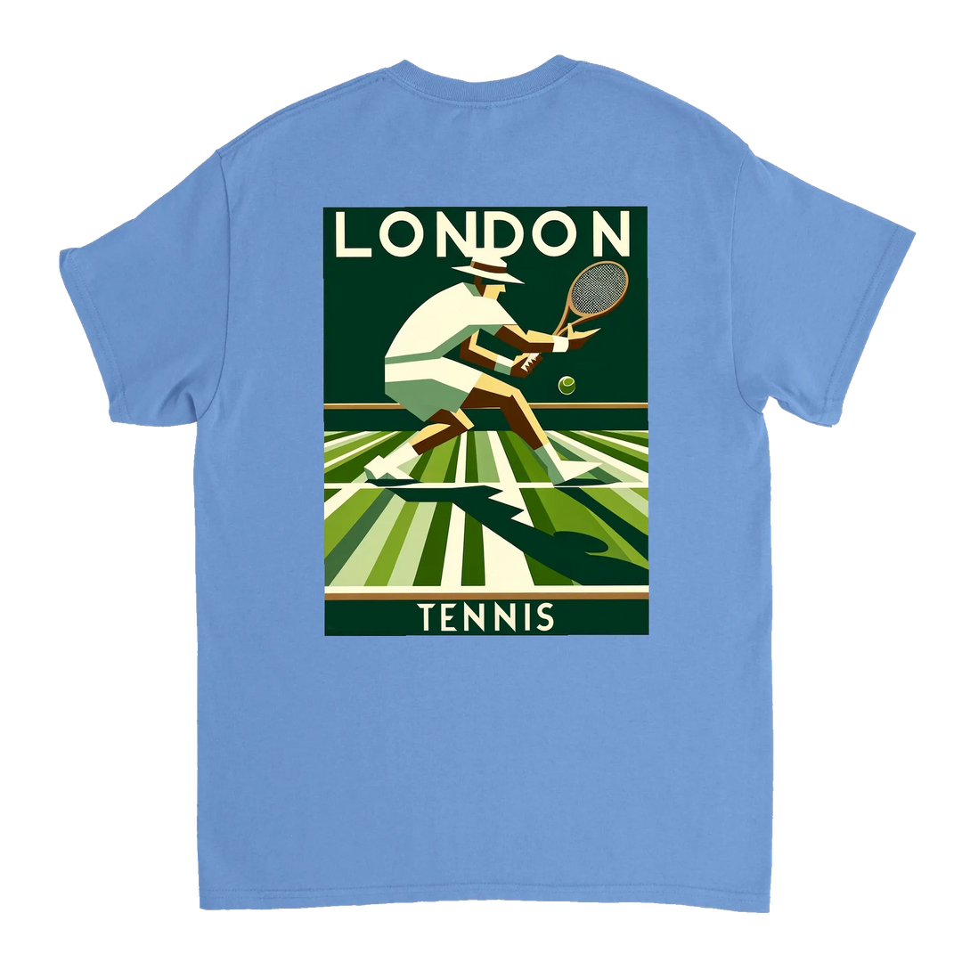 Koszulka tenisowa London z unikalnym wzorem, idealna dla fanów tenisa. Dostępna w rozmiarach S, M, L, XL, XXL