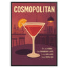 élégance cocktail Cosmopolitan affiche vibrante teintes orange marron 50x70 30x40 un ajout chic espace poster intérieur disponibles