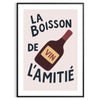 kitchen elegant La Boisson l'Amitié Vin poster chic black white design piece perfect friendship wine today A4 cm A0 dimensions