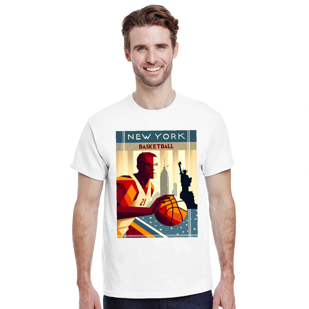 T-shirt T - shirt basket new-yorkais parfait passionnés sport emblématique design unique une touche style garde-robe Achetez amour ville un tissu coton doux respirant