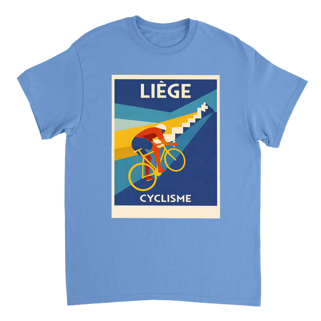 T-shirt Liège Belgium Cyclisme, ιδανικό για ποδηλάτες και καθημερινές εμφανίσεις, διαθέσιμο σε S, M, L, XL, XXL