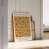 stunning vintage botanical poster William Morris prints vibrant orange green hues perfect addition space available A4 cm A0 walls today timeless elegance