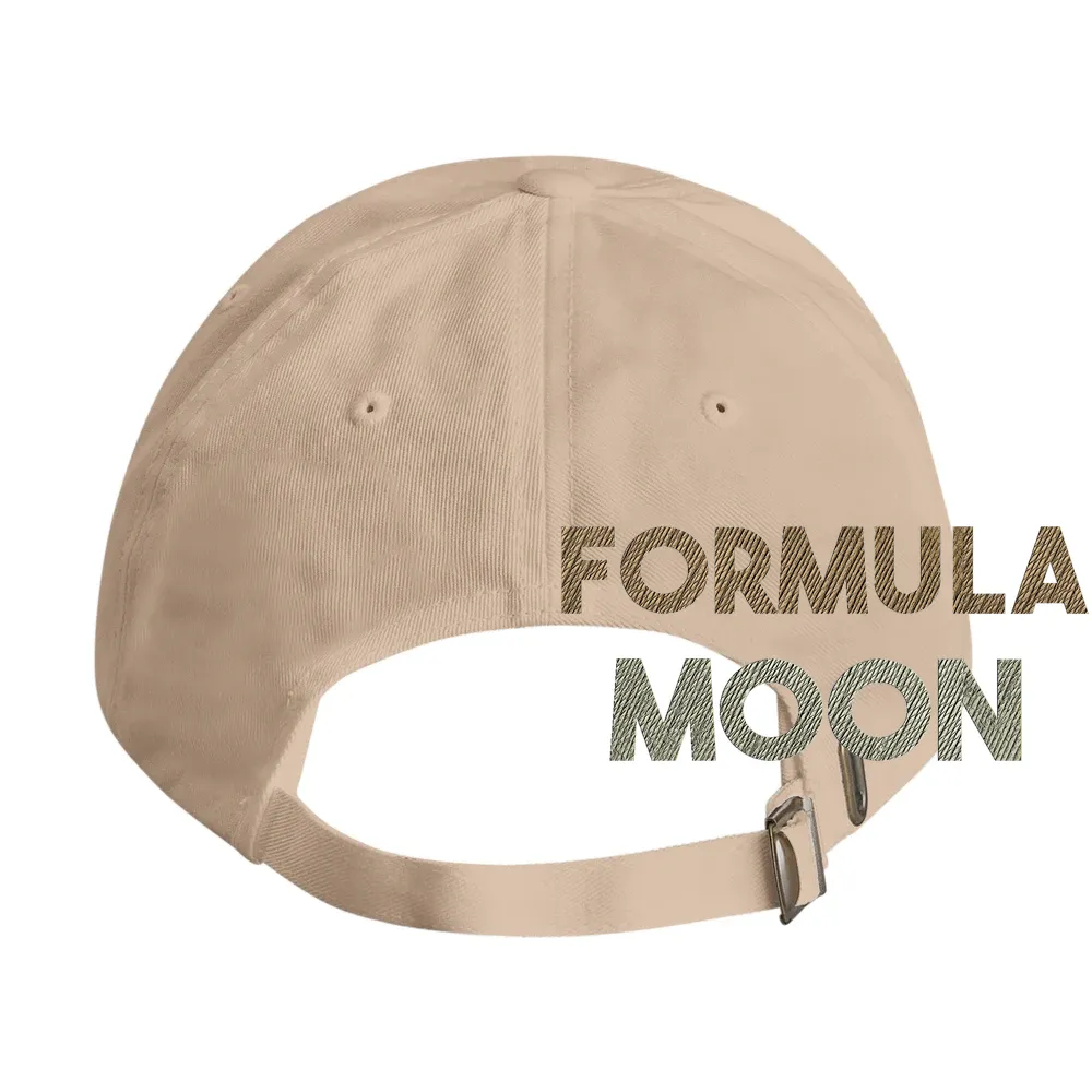 Gorra vintage bordada con motivo luna Formula 1, estilo dad bajo