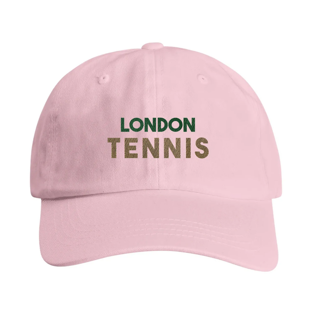 Vintage London Tennis keps broderad med låg profil och böjd skärm