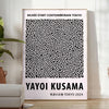 beauty Yayoi Kusama poster iconic dot designs black white dimensions stunning art piece perfect modern space home decor unframed version captivating