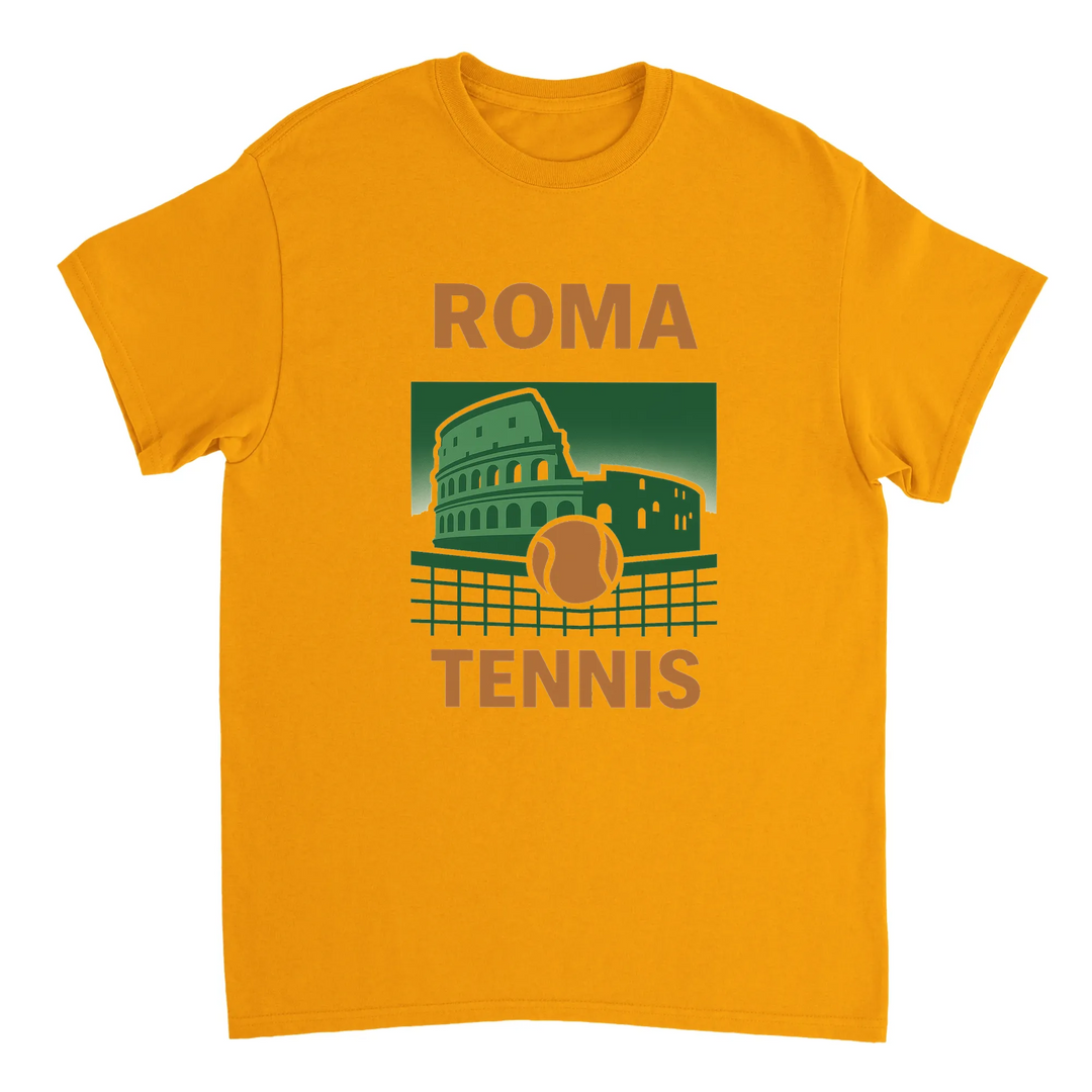 テニス愛好家に最適なローマテニスTシャツ。鮮やかなデザインでゲームの精神を称え、高品質な素材で快適さと耐久性を提供します。