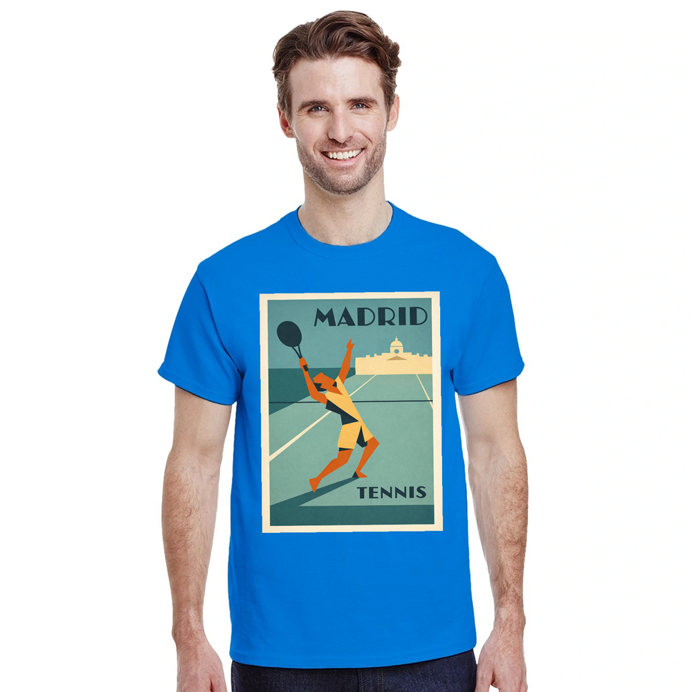 T-shirt style Madrid tennis t shirt unique tee vibrant design passion Spain capital sports enthusiasts casual day comfort flair love available M L XL XXL