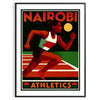Affiche Nairobi Athletics Sport 28 une œuvre dynamique esprit couleurs gris orange vibrantes espace disponibles cm pièce unique décor disponible cadre