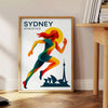 affiche dynamique athlétisme Sydney un incontournable passionnés sport couleurs vertes rouges une touche énergique décoration disponibles cm unique cadre