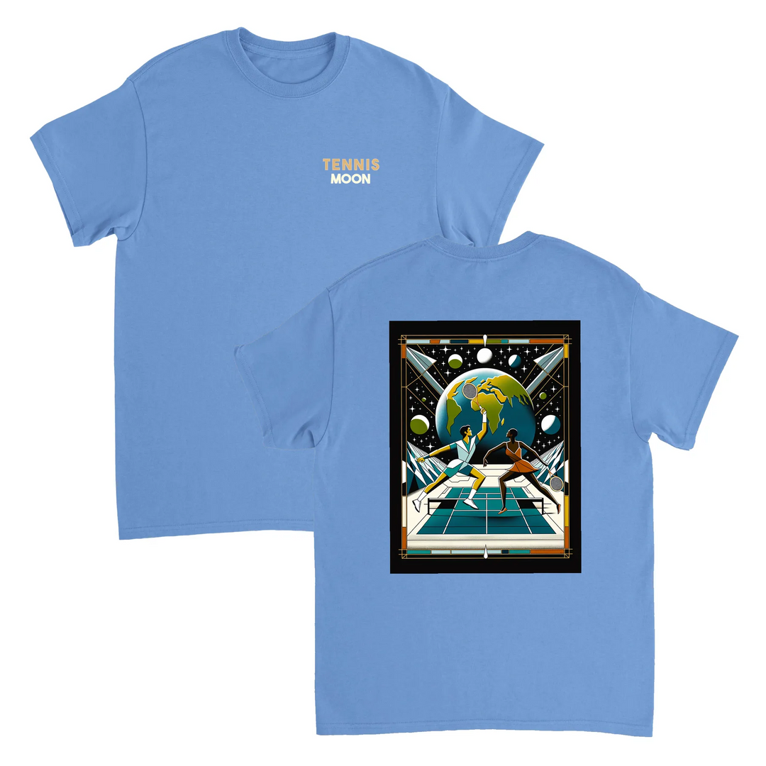 T-shirt Tennis Moon, design único que combina amor pelo ténis com um toque celestial. Confortável e estiloso, disponível em v