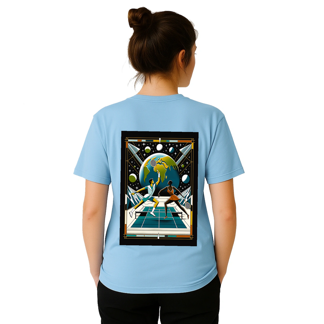 T-shirt Tennis Moon, design único que combina amor pelo ténis com um toque celestial. Confortável e estiloso, disponível em v