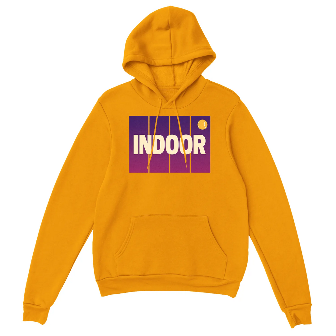 Hoodie de ténis indoor, confortável e estiloso, feito em mistura de algodão e poliéster, com capuz forrado e bolso frontal