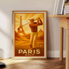 perfect blend elegance nostalgia Golf Paris 2 Poster rich brown green hues vintage art charm deco styles framed print enthusiasts best gift golfer A4 cm A0 sizes