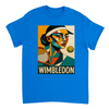 T-shirt Cubista Wimbledon, ideal para amantes do ténis, em algodão macio e respirável, combina arte e desporto