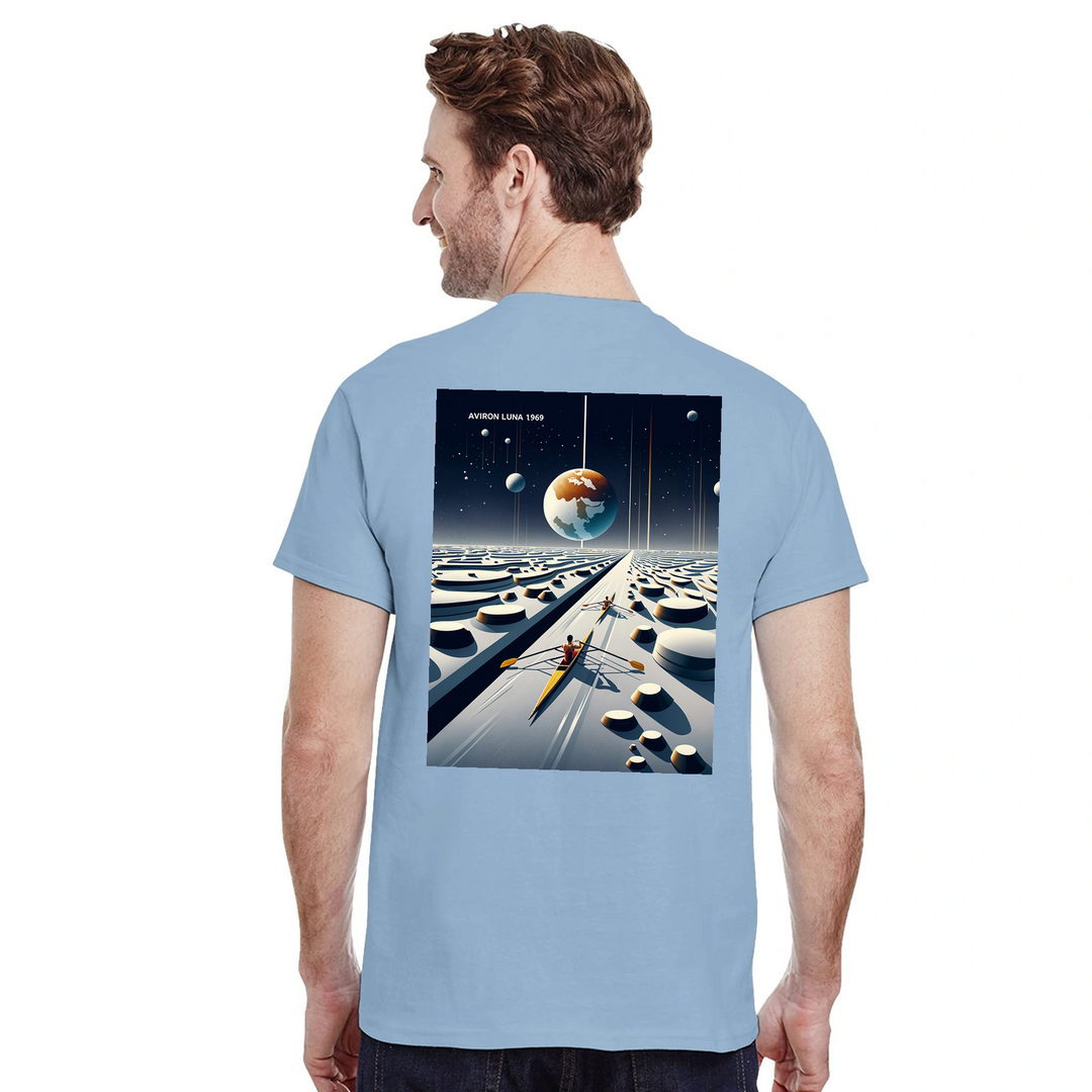 Ein einzigartiges T-Shirt mit einem faszinierenden Design, das die Schönheit des Mondes und das nächtliche Meer einfängt. Ide